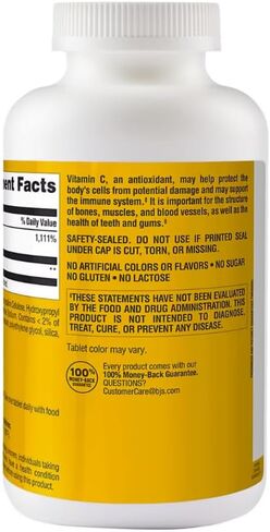 berkley jensen 1000mg Vitamin C Supplement with Rose Hips, Extra Strength Daily Immune Defense Support for Men & Women, Sugar and Gluten Free, Ascorbic Acid, Easy to Swallow, Made in USA, 500 Tablets in Saudi Arabia