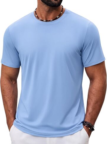Men's Swim Shirts Rash Guard Short Sleeve Beach Shirt Sun T Shirt Quick Dry Lightweight Water Surf T-Shirt in Saudi Arabia