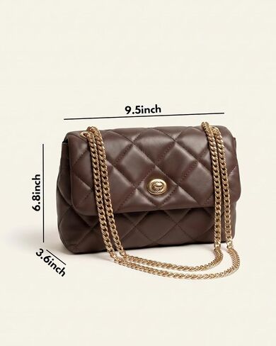 Apryl Quilted Crossbody Bags for Women - Shoulder Bag with Chain Purse Strap - Small Trendy Soft PU Vegan Leather in Saudi Arabia