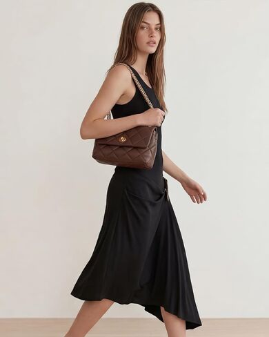 Apryl Quilted Crossbody Bags for Women - Shoulder Bag with Chain Purse Strap - Small Trendy Soft PU Vegan Leather in Saudi Arabia