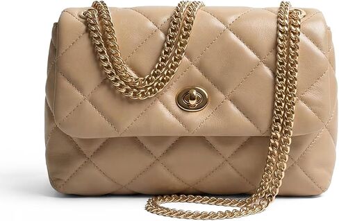 Apryl Quilted Crossbody Bags for Women - Shoulder Bag with Chain Purse Strap - Small Trendy Soft PU Vegan Leather in Saudi Arabia
