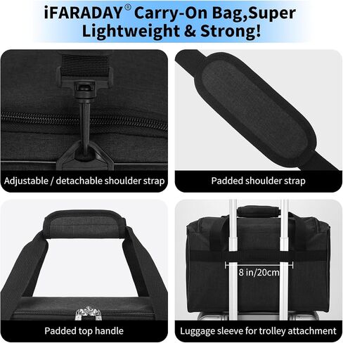 iFARADAY 20L Carry on Duffle Bag, 15.8x7.8x9.8" Small Duffle Bag for Traveling, Small Travel Bag for Women and Men (Black) in Saudi Arabia