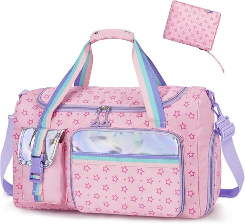 WOOMADA Foldable Kids Duffle Bag for Boys & Girls, Kids Overnight Travel Bag with Shoe Compartment＆Wet Pocket, Ideal for School Practice, Sports, Weekend Travel(Game) in Saudi Arabia