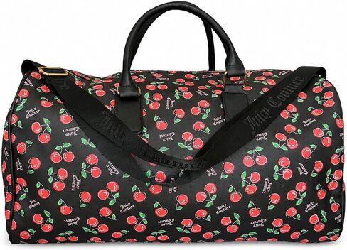 Juicy Couture Cherry Print Weekender Duffle Bag, Black and Red, Cherry Girl Style in Kuwait