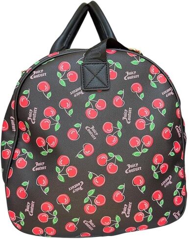 Juicy Couture Cherry Print Weekender Duffle Bag, Black and Red, Cherry Girl Style in Kuwait