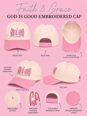 Christian Hat for Men Women - Premium Embroidered Faith Baseball Cap - Religious Jesus Gifts, Mesh Back Trucker Hats in Saudi Arabia