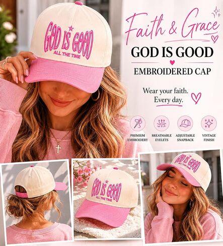 Christian Hat for Men Women - Premium Embroidered Faith Baseball Cap - Religious Jesus Gifts, Mesh Back Trucker Hats in Saudi Arabia