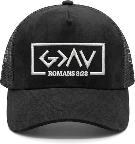Christian Hat for Men Women - Premium Embroidered Faith Baseball Cap - Religious Jesus Gifts, Mesh Back Trucker Hats in Saudi Arabia