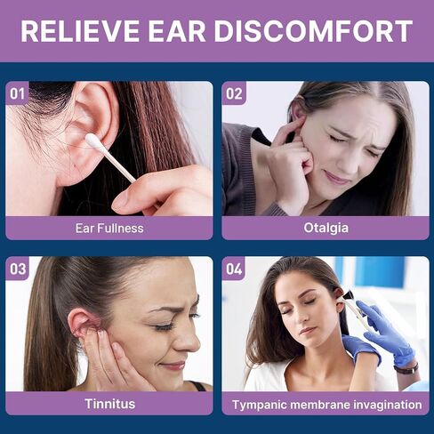 Eustachian Tube Ear Pressure Relief Device Portable Ear Popper for Airplane Travel, Diving Altitude Changes Non-Invasive Ear Unclogger with 3 Adjustable Settings for Clogged Ears Tinnitus Pressure in Saudi Arabia