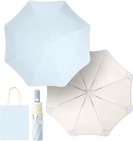 Travel Compact Folding Umbrella,Auto Open/Close,Round-Corner,Anti-Poking,Anti-bounce, Rain/Sun, UPF 50+ UV Protection, Large Storage Bag, Portable Lightweight, 8 Ribs,for Men, Women/Kids,Backpack/Car in Kuwait