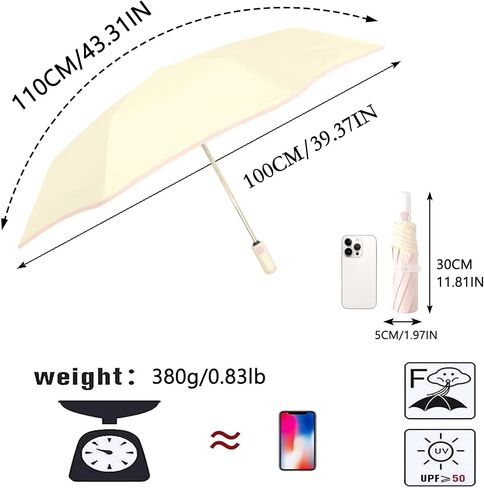 Travel Compact Folding Umbrella,Auto Open/Close,Round-Corner,Anti-Poking,Anti-bounce, Rain/Sun, UPF 50+ UV Protection, Large Storage Bag, Portable Lightweight, 8 Ribs,for Men, Women/Kids,Backpack/Car in Saudi Arabia