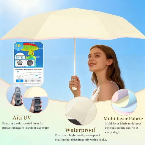 Travel Compact Folding Umbrella,Auto Open/Close,Round-Corner,Anti-Poking,Anti-bounce, Rain/Sun, UPF 50+ UV Protection, Large Storage Bag, Portable Lightweight, 8 Ribs,for Men, Women/Kids,Backpack/Car in Saudi Arabia
