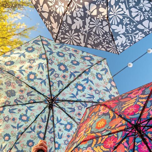 Karma, Travel Umbrella Compact Folding Umbrellas Lighweight Auto Open Close for Women Parasol, Raven in Kuwait
