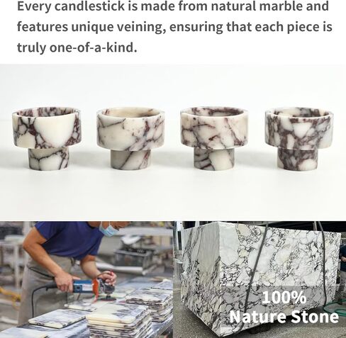 Modern Marble Tealight Holders, Luxurious Votive Candle Holders for Home Decor, Natural Stone Pillar Candle Holder for Table Centerpieces, Elegant Wedding Dinner Party Table Decor in Saudi Arabia