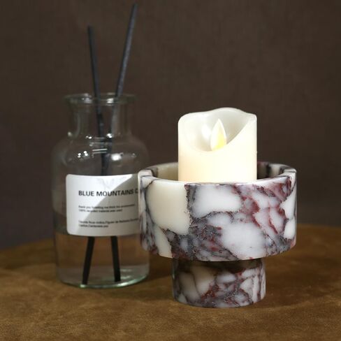 Modern Marble Tealight Holders, Luxurious Votive Candle Holders for Home Decor, Natural Stone Pillar Candle Holder for Table Centerpieces, Elegant Wedding Dinner Party Table Decor in Saudi Arabia