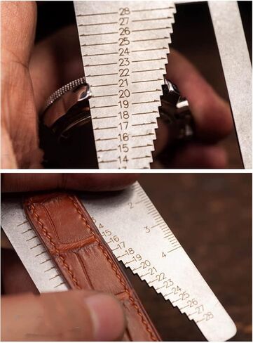 Stainless Steel Watchband Ruler Measuring Tool for Watch Repair Leather Craft Strap Size Template 46x80mm in Kuwait