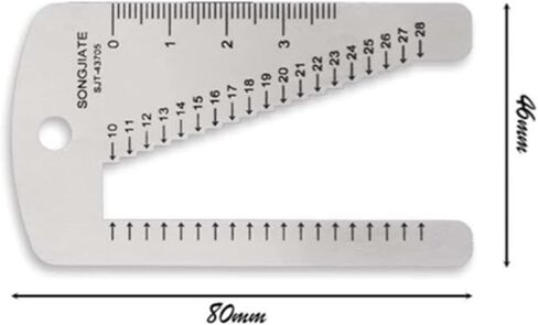 Stainless Steel Watchband Ruler Measuring Tool for Watch Repair Leather Craft Strap Size Template 46x80mm in Kuwait