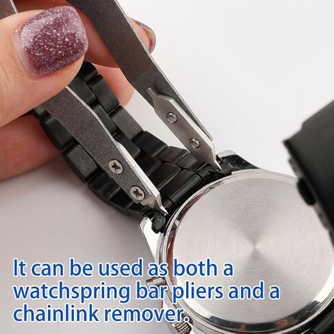 Watch Spring Bar Tweezers, V Shape Aluminum Alloy Watch Strap Removal Tool, Professional Spring Bar Pliers for Watch Repair & Band Adjustment (Grey) in Kuwait