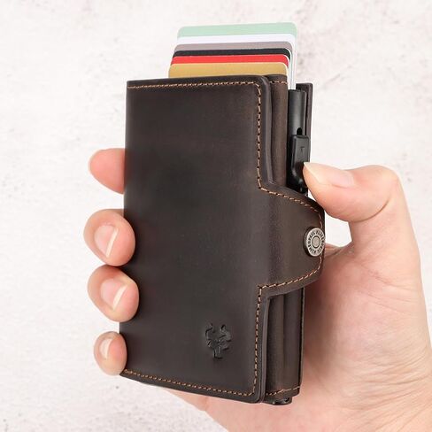 Wallet for Men,with Money Clip 10 Cards Metal Case Smart Slim Pop Up Credit Card Holder Flip with Magnetic Closure RFID Blocking wallet Zipper coin bag in Kuwait