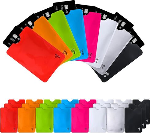 40 قطعة من أكمام حجب RFID للسفر، أكمام حجب RFID، غطاء حماية ملون لبطاقة الائتمان، حامل بطاقة ائتمان مضاد للسرقة، رقائق ألومنيوم مقاومة للماء لحماية بطاقات الائتمان وبطاقات الهوية in Kuwait