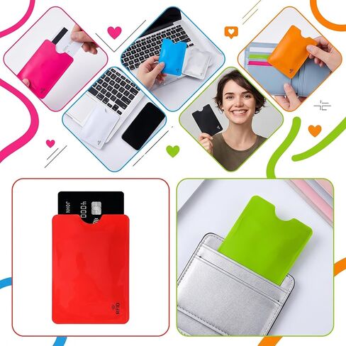 40 قطعة من أكمام حجب RFID للسفر، أكمام حجب RFID، غطاء حماية ملون لبطاقة الائتمان، حامل بطاقة ائتمان مضاد للسرقة، رقائق ألومنيوم مقاومة للماء لحماية بطاقات الائتمان وبطاقات الهوية in Kuwait