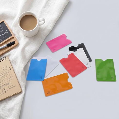 40 قطعة من أكمام حجب RFID للسفر، أكمام حجب RFID، غطاء حماية ملون لبطاقة الائتمان، حامل بطاقة ائتمان مضاد للسرقة، رقائق ألومنيوم مقاومة للماء لحماية بطاقات الائتمان وبطاقات الهوية in Kuwait
