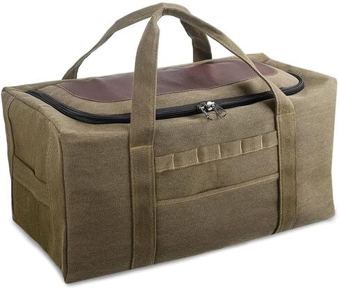 Large Military Duffle Bag Tactical Camping Storage Utility Tote Bag Camping Kitchen Organizer with Deployment Cargo Bag Travel Sports Equipment(Khaki,Medium 24.41"x11.81"x11.81") in Saudi Arabia