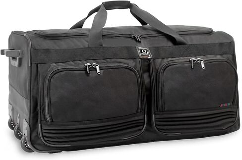 J World New York Brighton Travel Duffle Bags –33 Inch Duffel Bag with Wheels –Multiple Compartment Rolling Duffle Bag–Lock and Pull Handle–Reinforced Handles–Heavy Duty 1680D Ballistic Polyester in Kuwait