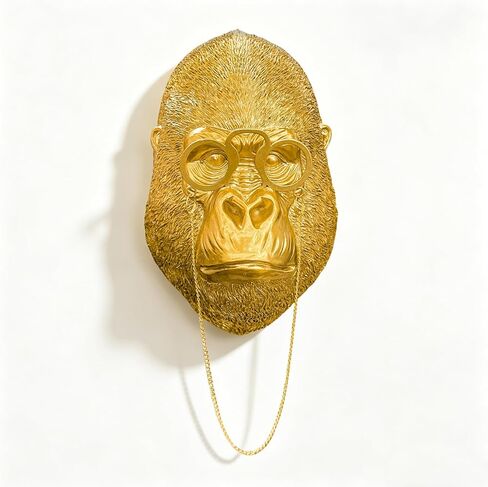 Juedawyal Gold Animal Head for Wall, Resin Gorilla Animal Heads Wall Decor Sculpture Vintage Wall Art for Eclectic Gallery Wall Entryway Bar Living Room Home Office in Saudi Arabia