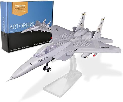 Air Force Series F-15 Eagle Fighter Airplane Military Building Set Adult Gift.Including Model Display Rack (223 Pieces) in Kuwait