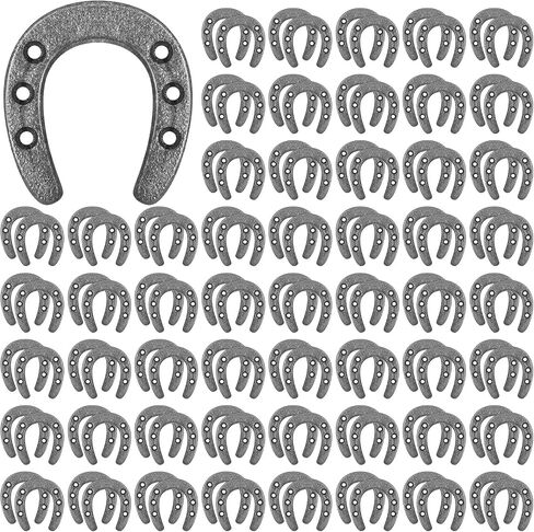 Gisafai 150 Pack 1.77 x 2 Inch Cast Iron Horseshoe for Crafts or Decor Western Theme Wall Decor Mini Older Iron Horseshoes for Wall Hung Durable Horseshoe for Good Lucky Party Favor Decoration in Kuwait