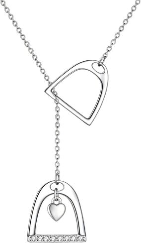 Horseshoe Necklace for Women, Dainty Heart Pendant Y-Necklace, Elegant Lucky Horse Lariat Necklace, Western Cowboy Jewelry Gifts for Women in Kuwait