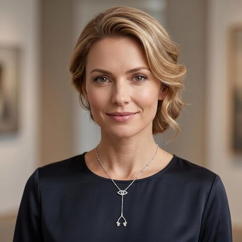 Evil Eye Wishbone Y Necklace Lucky Protection Necklace Religious Faith Evil Eye Wishbone Jewelry Gifts for Women in Saudi Arabia