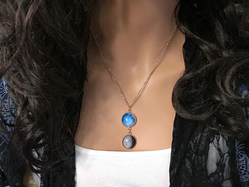 Personalized Custom Birth Moon Necklace with 1, 2, 3 or 4 Personalized Birthday Moon Phase Rose Gold Charms in Saudi Arabia