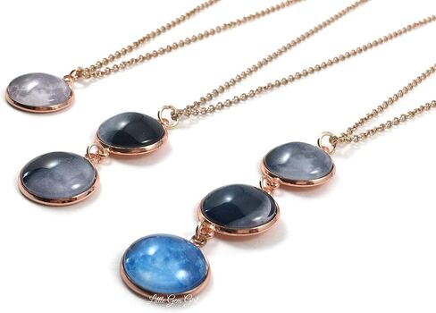 Personalized Custom Birth Moon Necklace with 1, 2, 3 or 4 Personalized Birthday Moon Phase Rose Gold Charms in Saudi Arabia