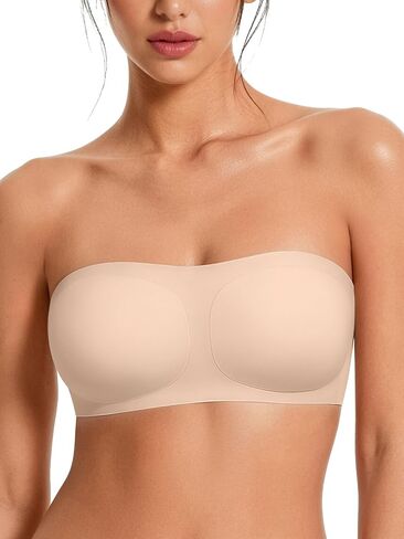 Avidlove Strapless Bras for Women Non Slip Wireless Comfy Bandeau Seamless No Underwire Padded Bralette Tube Bra Daily Nude in Kuwait