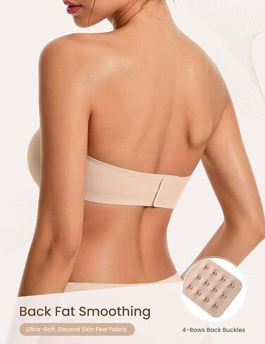 Avidlove Strapless Bras for Women Non Slip Wireless Comfy Bandeau Seamless No Underwire Padded Bralette Tube Bra Daily Nude in Kuwait