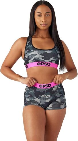 PSD Underwear Womens Sports Bra - Camo Print, Support Sports Bras for Women, Racerback, Womens Loungewear Bras in Kuwait