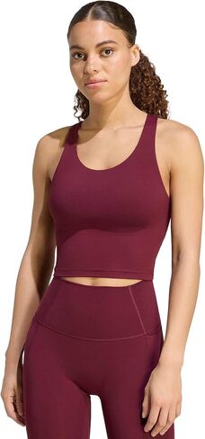Adidas Womens All Me Medium-Support Long Line Training Bra Tank Top in Kuwait