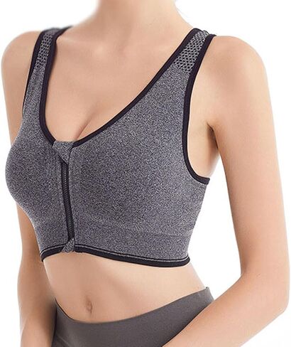 Women's Front Zipper Mini Bra with Full Coverage Wireless Comfortable Daily Workwear Bra, Suitable for Fitness and Running in Kuwait