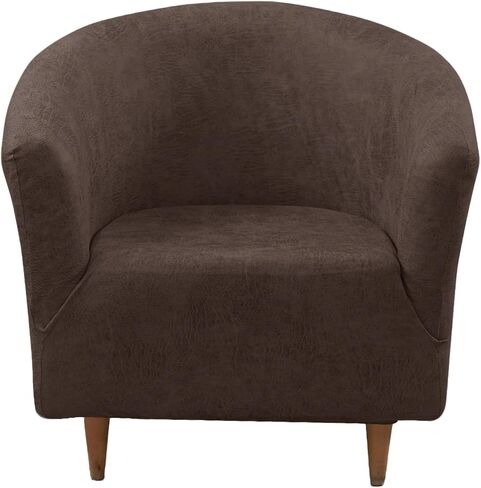 Club Chair Slipcover Stretch Spandex Barrel Chair Covers Armchair Slipcovers Washable Tub Chair Cover Removable Furniture Protector Chair Covers for Living Room, Beige in Saudi Arabia