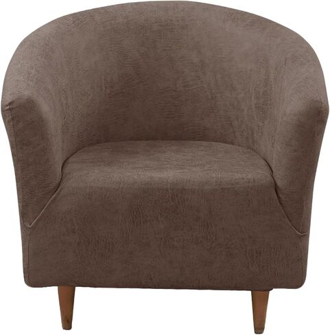 Club Chair Slipcover Stretch Spandex Barrel Chair Covers Armchair Slipcovers Washable Tub Chair Cover Removable Furniture Protector Chair Covers for Living Room, Beige in Saudi Arabia