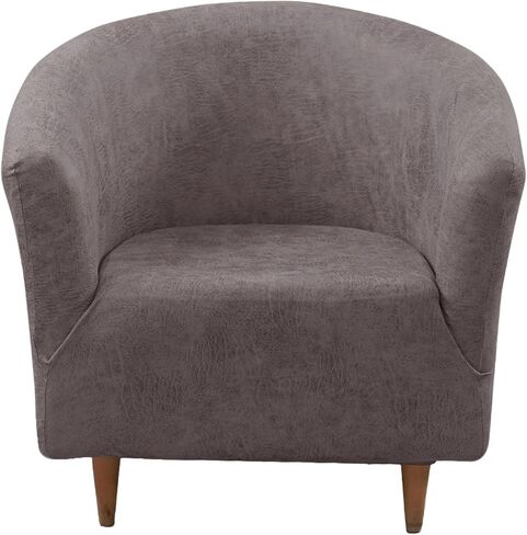 Club Chair Slipcover Stretch Spandex Barrel Chair Covers Armchair Slipcovers Washable Tub Chair Cover Removable Furniture Protector Chair Covers for Living Room, Beige in Saudi Arabia
