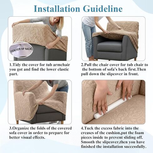 LiveGo Stretch Banquet Armchair Covers, Soft Jacquard Accent Chair Cover with Arms, Armchair Slipcovers Furniture Protector Machine Washable for Living Room Office Reception Reading Chair Sofa in Saudi Arabia