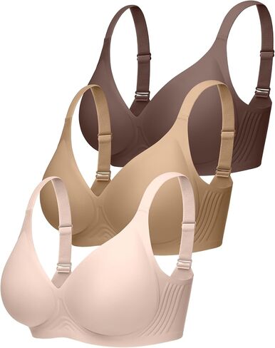 No Show Bras for Women No Underwire - Wireless Jelly Bralette with Support, Seamless T-Shirt Bra for Everyday Comfort in Kuwait