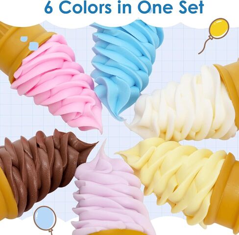 Youeon 6 Pcs Artificial Ice Cream Cones, Simulated Ice Cream Model Set, Lifelike Fake Display Props for Home Decor, Kitchen, Cabinet, Shop, Showcase, Party, Photography in Kuwait