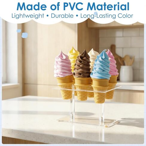 Youeon 6 Pcs Artificial Ice Cream Cones, Simulated Ice Cream Model Set, Lifelike Fake Display Props for Home Decor, Kitchen, Cabinet, Shop, Showcase, Party, Photography in Kuwait
