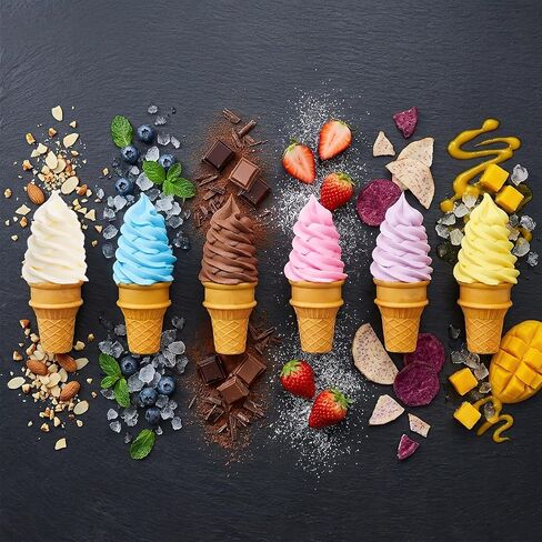 Youeon 6 Pcs Artificial Ice Cream Cones, Simulated Ice Cream Model Set, Lifelike Fake Display Props for Home Decor, Kitchen, Cabinet, Shop, Showcase, Party, Photography in Kuwait