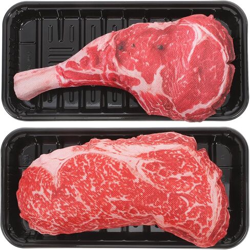 2 Sets Realistic Beef Steak Ornament Simulation Food Artificial Lifelike Fake Beef Meat Model Faux Steak Models in Saudi Arabia