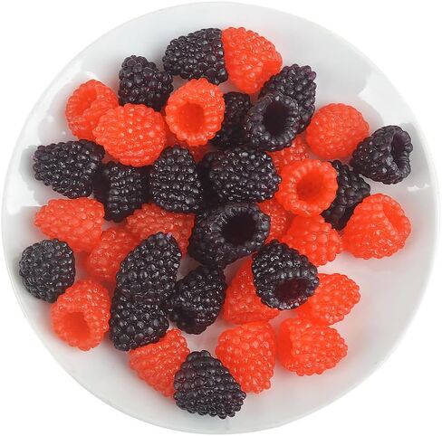 20Pcs Lifelike Artificial Raspberries, Realistic Fake Simulation Raspberries Fruit for Wedding Table Centerpieces, Basket Display, Home Kitchen Decor, Photography Props & Party Ornaments in Saudi Arabia